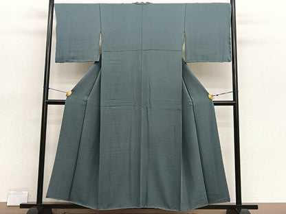 平和屋着物■上質な色無地　山鳩色　正絹　逸品　BAAX7147hv
