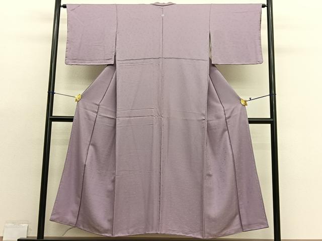 平和屋着物■上質な色無地　花唐草地紋　薄柿色　正絹　逸品　BAAX7149hv