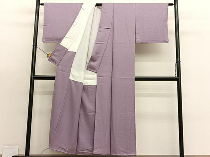 平和屋着物■上質な色無地　花唐草地紋　薄柿色　正絹　逸品　BAAX7149hv
