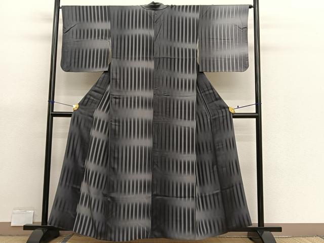 平和屋着物■上質な小紋　縞　暈し染め　正絹　逸品　BAAX7150hv