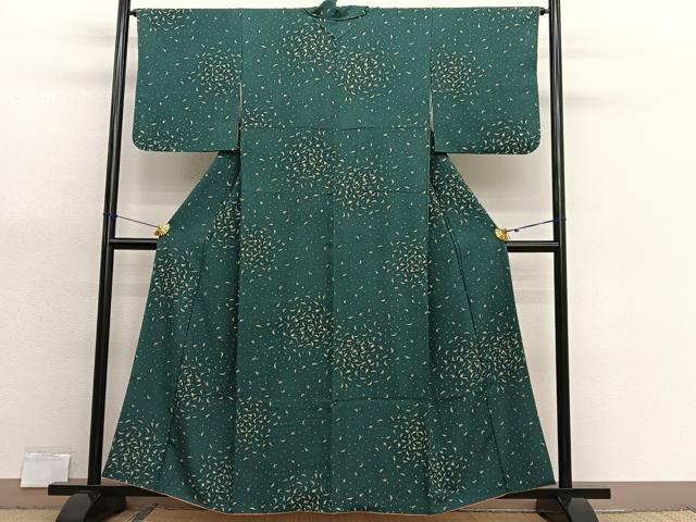 平和屋着物■上質な小紋　成り物　茄子に唐辛子　正絹　逸品　BAAX7151hv
