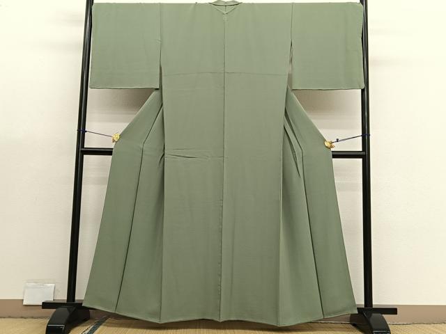 平和屋着物■上質な色無地　柳茶色　正絹　逸品　BAAX7154hv