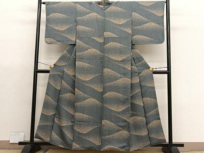 平和屋着物■上質な小紋　遠山草花文　正絹　逸品　BAAX7156hv