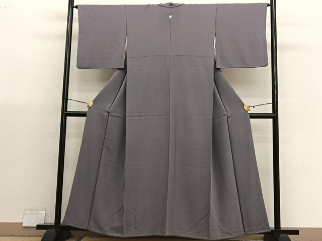 平和屋着物■上質な色無地　鳩羽鼠色　正絹　逸品　BAAX7158hv