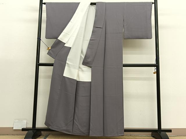 平和屋着物■上質な色無地　鳩羽鼠色　正絹　逸品　BAAX7158hv