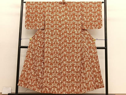 平和屋着物▽上質な小紋　単衣　御所解文　ろうけつ染め　正絹　逸品　BAAX7162hv