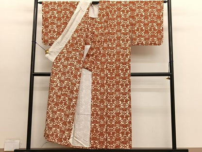 平和屋着物▽上質な小紋　単衣　御所解文　ろうけつ染め　正絹　逸品　BAAX7162hv