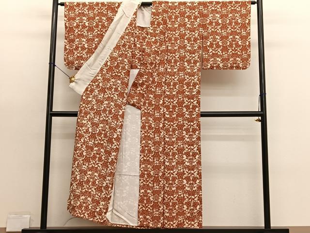 平和屋着物▽上質な小紋　単衣　御所解文　ろうけつ染め　正絹　逸品　BAAX7162hv