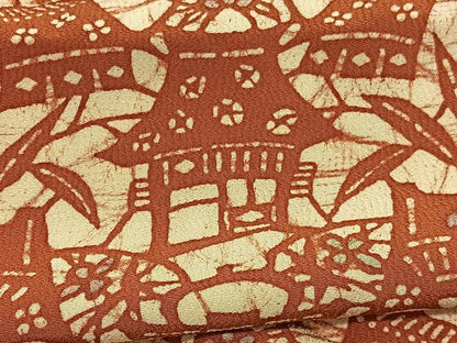 平和屋着物▽上質な小紋　単衣　御所解文　ろうけつ染め　正絹　逸品　BAAX7162hv
