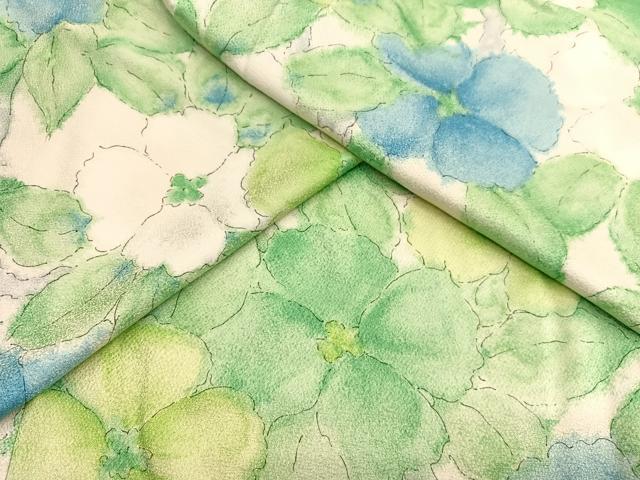 平和屋着物▽上質な小紋　単衣　枝花文　正絹　逸品　BAAX7167hv