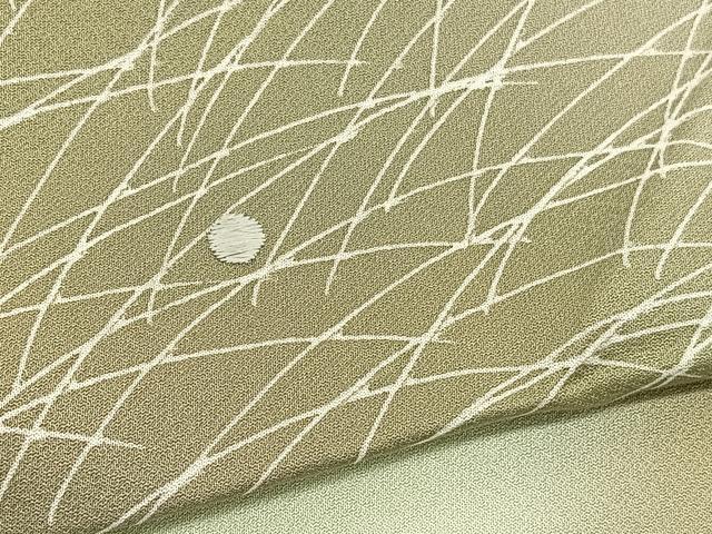 平和屋着物▽訪問着　単衣　刺繍　草葉文　暈し染め　正絹　逸品　BAAX7168hv