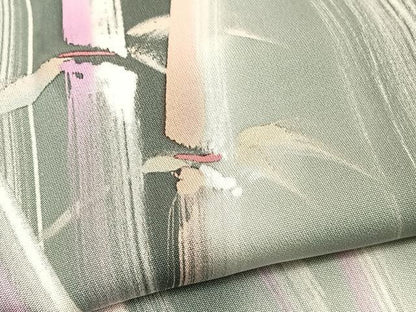 平和屋着物▽上質な小紋　単衣　竹　暈し染め　正絹　逸品　BAAX7169hv