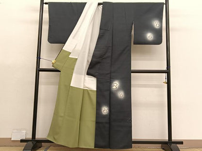 平和屋着物●本塩沢　訪問着　瓢箪　蛍暈し　正絹　逸品　BAAX7177hv
