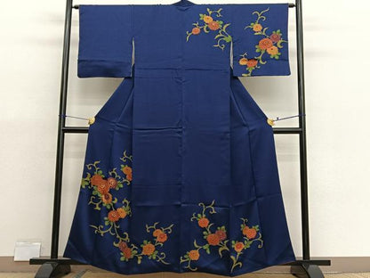平和屋着物■訪問着　駒刺繍　菊唐草文　金彩　正絹　逸品　BAAX7184hv