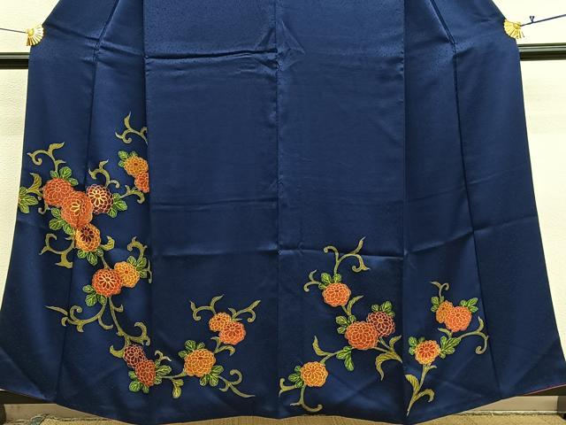 平和屋着物■訪問着　駒刺繍　菊唐草文　金彩　正絹　逸品　BAAX7184hv