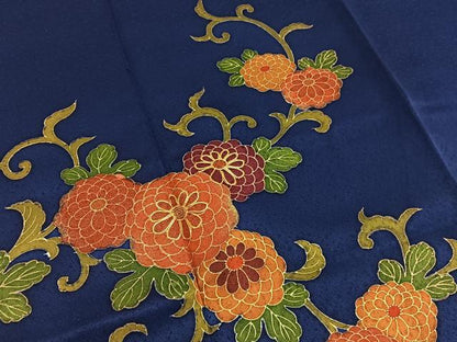 平和屋着物■訪問着　駒刺繍　菊唐草文　金彩　正絹　逸品　BAAX7184hv