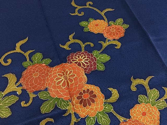 平和屋着物■訪問着　駒刺繍　菊唐草文　金彩　正絹　逸品　BAAX7184hv