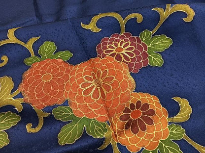 平和屋着物■訪問着　駒刺繍　菊唐草文　金彩　正絹　逸品　BAAX7184hv