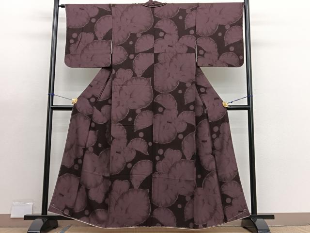 平和屋着物●上質な小紋　絞り　葵　正絹　逸品　未使用　BAAX7189hv