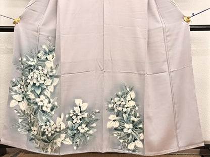 平和屋着物■訪問着　手描き　草花文　暈し染め　正絹　逸品　BAAX7191hv