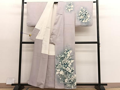 平和屋着物■訪問着　手描き　草花文　暈し染め　正絹　逸品　BAAX7191hv