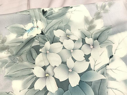 平和屋着物■訪問着　手描き　草花文　暈し染め　正絹　逸品　BAAX7191hv