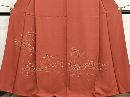 平和屋着物■訪問着　浜松文　ろうけつ染め　正絹　逸品　BAAX7193hv
