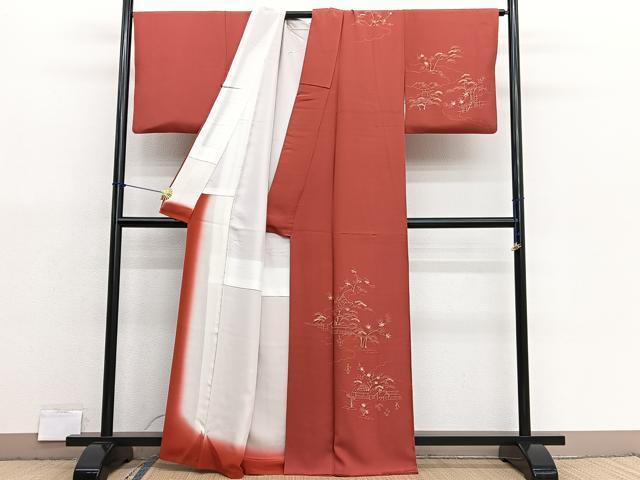 平和屋着物■訪問着　浜松文　ろうけつ染め　正絹　逸品　BAAX7193hv