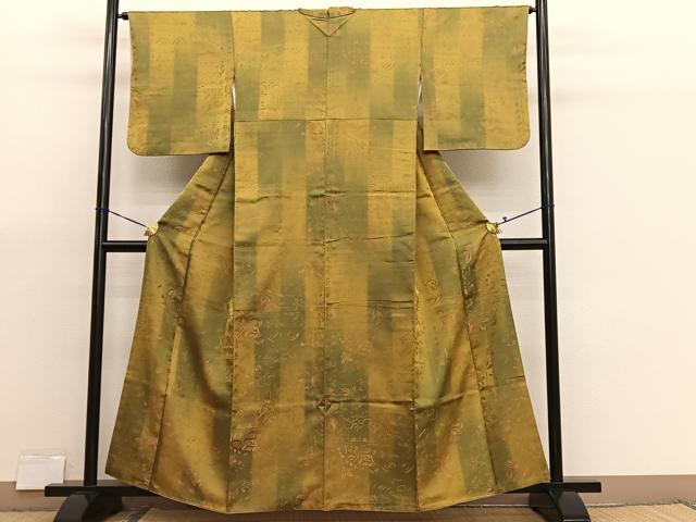 平和屋着物■上質なお召　花唐草文　暈し染め　正絹　逸品　BAAX7195hv