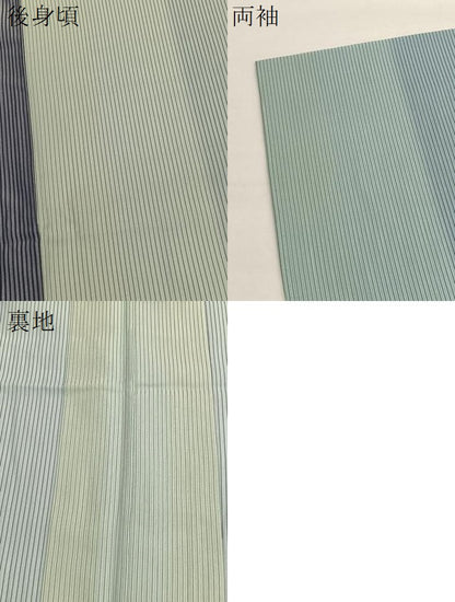 平和屋着物＊夏物　お召　紗　間道　正絹　逸品　BAAX7198hv
