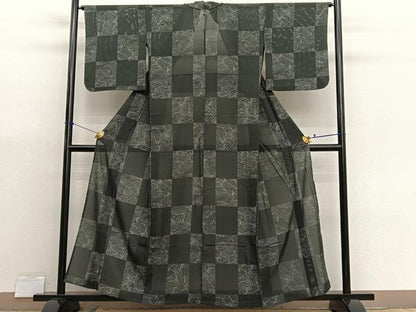 平和屋着物＊夏物　小紋　絽　立波文　正絹　逸品　BAAX7204hv