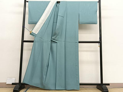 平和屋着物＊夏物　色無地　絽　薄青色　正絹　逸品　BAAX7206hv