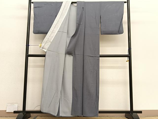 平和屋着物＊京都の老舗呉服メーカー ODASHO　小田章監修　夏物　色無地　絽縮緬　伊と孝　鈍色　反端付　正絹　逸品　未使用　BAAX7214hv