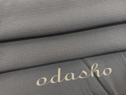平和屋着物＊京都の老舗呉服メーカー ODASHO　小田章監修　夏物　色無地　絽縮緬　伊と孝　鈍色　反端付　正絹　逸品　未使用　BAAX7214hv