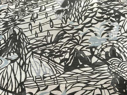 平和屋着物＊夏物　小紋　型染め　絽　風景文　洗える着物　BAAX7221hv