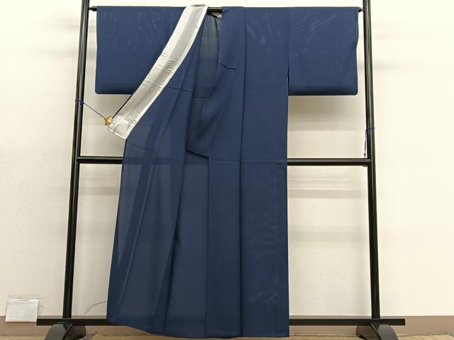 平和屋着物＊夏物　色無地　絽　青褐色　正絹　逸品　BAAX7224hv