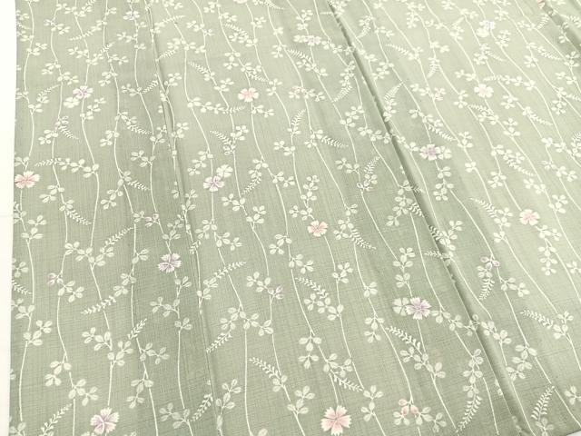 平和屋着物＊夏物　小紋　紗　枝花文　洗える着物　BAAX7225hv