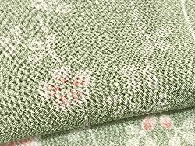 平和屋着物＊夏物　小紋　紗　枝花文　洗える着物　BAAX7225hv