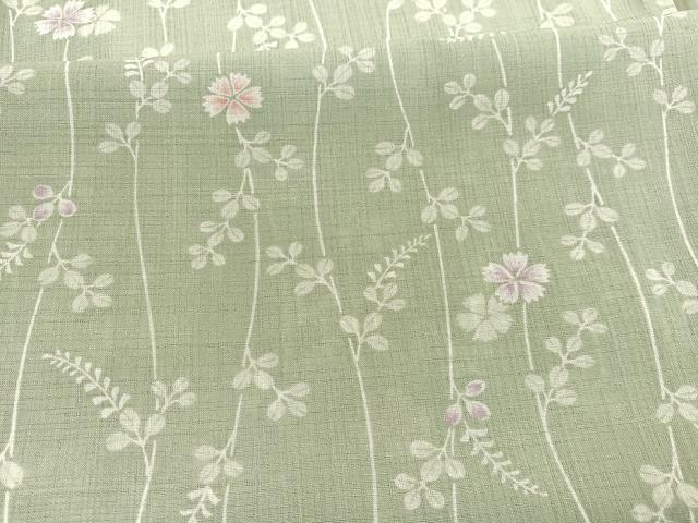 平和屋着物＊夏物　小紋　紗　枝花文　洗える着物　BAAX7225hv