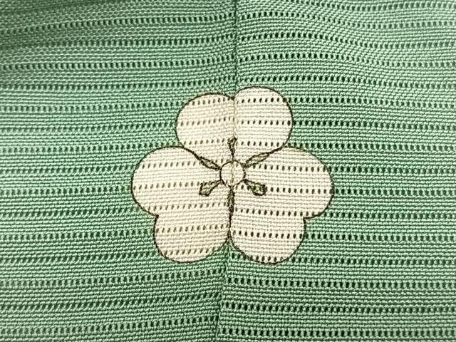 平和屋着物＊夏物　色無地　絽　山葵色　正絹　逸品　BAAX7228hv