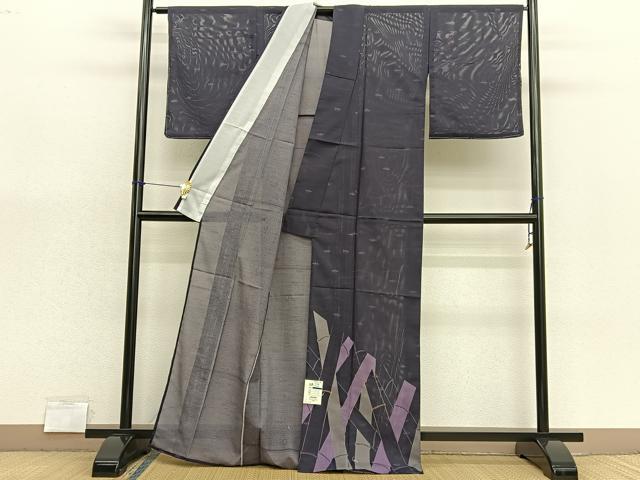平和屋着物＊夏物　色留訪問着　絽　竹　金彩　洗える着物　BAAX7229hv
