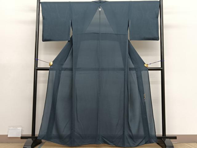 平和屋着物＊本加賀友禅作家　梶山伸監修　夏物　色無地　絽縮緬　仙斎茶色　正絹　逸品　BAAX7232hv