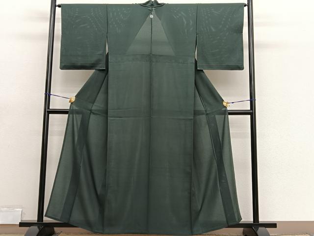 平和屋着物＊夏物　色無地　絽　革色　正絹　逸品　BAAX7234hv