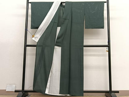 平和屋着物＊夏物　色無地　絽　革色　正絹　逸品　BAAX7234hv