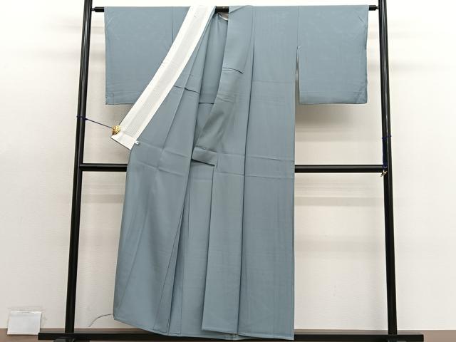 平和屋着物＊夏物　色無地　絽　利休鼠色　正絹　逸品　BAAX7238hv