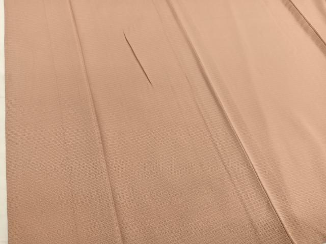 平和屋着物＊夏物　色無地　絽縮緬　赤香色　健勝苑扱い　反端付き　正絹　逸品　未使用　BAAX7240hv