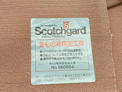 平和屋着物＊夏物　色無地　絽縮緬　赤香色　健勝苑扱い　反端付き　正絹　逸品　未使用　BAAX7240hv