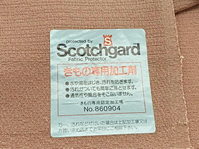 平和屋着物＊夏物　色無地　絽縮緬　赤香色　健勝苑扱い　反端付き　正絹　逸品　未使用　BAAX7240hv