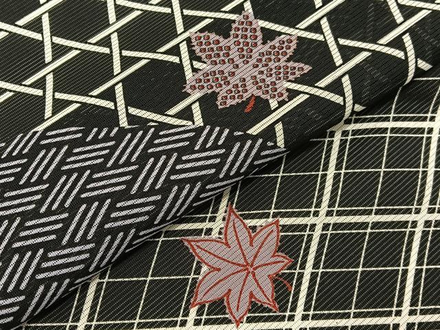 平和屋着物＊夏物　訪問着　絽　道長楓文　黒地　洗える着物　BAAX7241hv