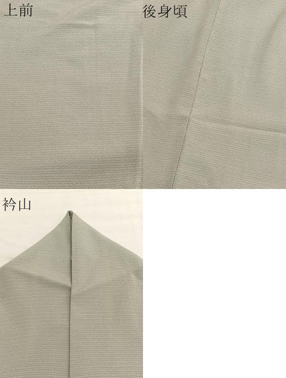 平和屋着物＊夏物　色無地　絽縮緬　砂色　正絹　逸品　BAAX7242hv